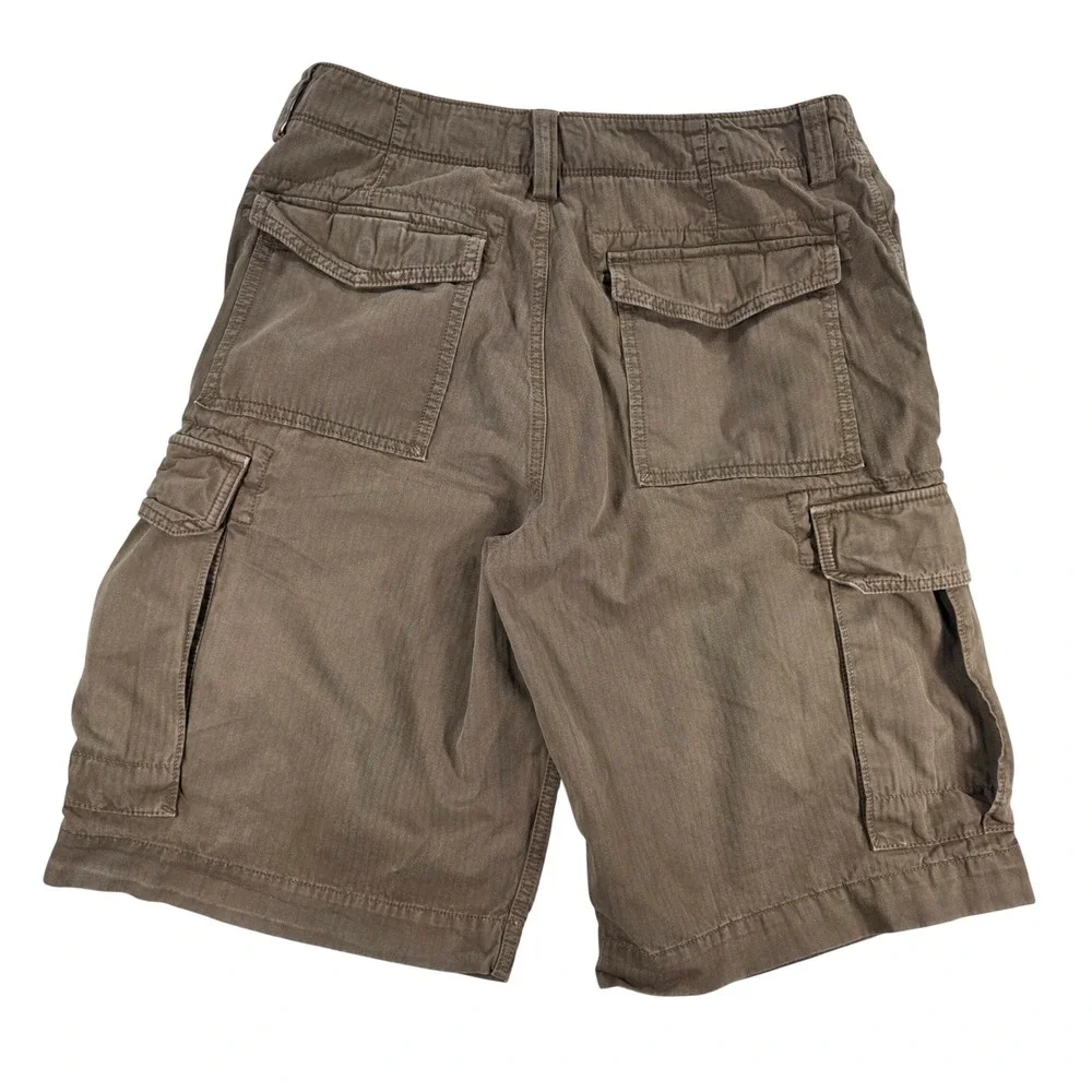 Banana Republic Garment Dye Relaxed Fit Cargo Shorts Brown 32 Mens Utility